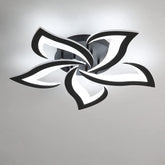 Plafoniera moderna a LED, plafoniera dal design creativo con petali da 60 W, lampada da soffitto in acrilico, per soggiorno, camera da letto, studio, diametro 60 cm, luce bianca fredda 6000 K nera