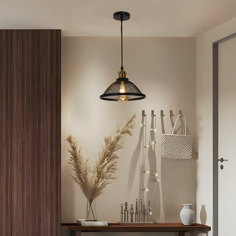 Lampada a sospensione industriale, attacco E27, compatibile con tutte le lampadine E27 (lampadina non inclusa)