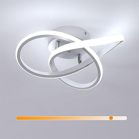 Moderna plafoniera a LED in alluminio dimmerabile - bianca, 30*10 cm, lampadario a soffitto con luce tricolore da 30 W - per soggiorno, camera da letto