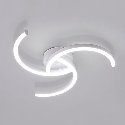 Moderna plafoniera a LED con tre tubi curvi - Bianca, 52*7cm, Luce bianca 6500K, 24W, Lampada da soffitto - per soggiorno, camera da letto, cucina e