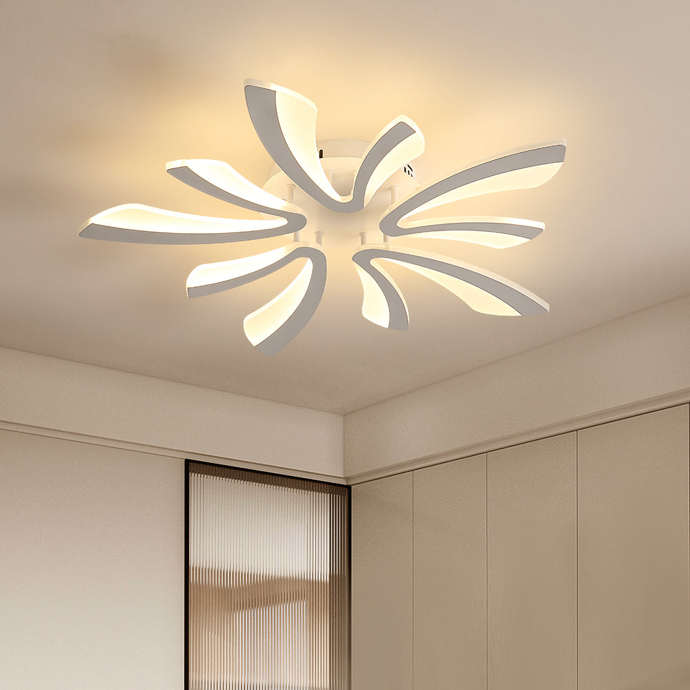 Plafoniera LED 48W, Plafoniera Moderna Creativa, Plafoniera in Acrilico per Ufficio, Camera da Letto, Soggiorno, Sala da Pranzo, Ingresso, Luce Calda 3000K