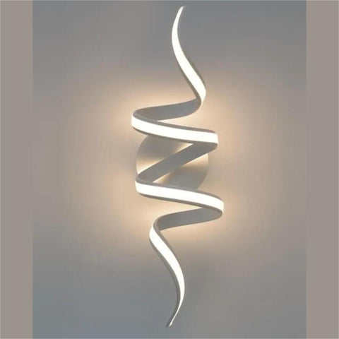 Applique da parete a spirale in alluminio a LED bianco 34*13*16,5 cm, luce bianca adatta per camere da letto, soggiorni e corridoi