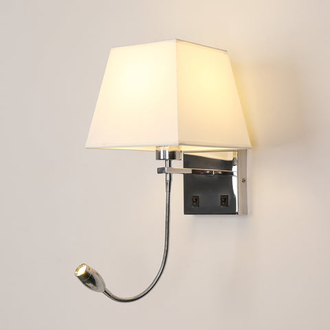 Lampada da comodino, lampada da parete a LED Lampada da lettura Camera da letto Supporto per braccio oscillante E27 Lampada da parete notturna (non include le lampadine)
