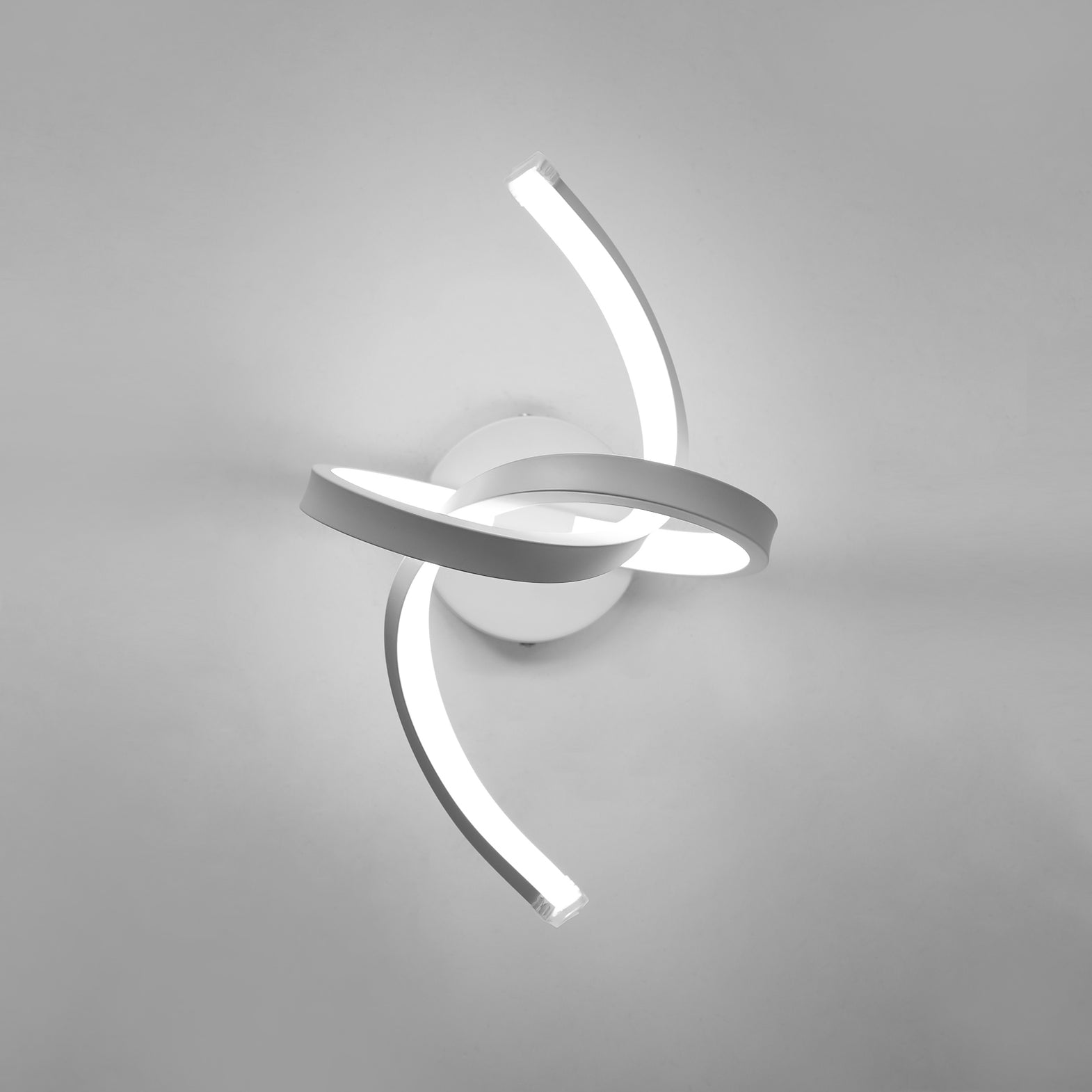 Lightess Applique A Parete LED 6W 360° Rotante - 6000K Bianco Freddo, Metallo, Per Soggiorno, Camera, Scale, IP44
