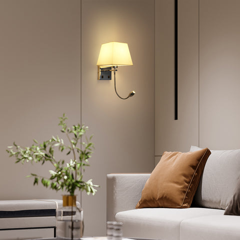 Lampada da comodino, lampada da parete a LED Lampada da lettura Camera da letto Supporto per braccio oscillante E27 Lampada da parete notturna (non include le lampadine)