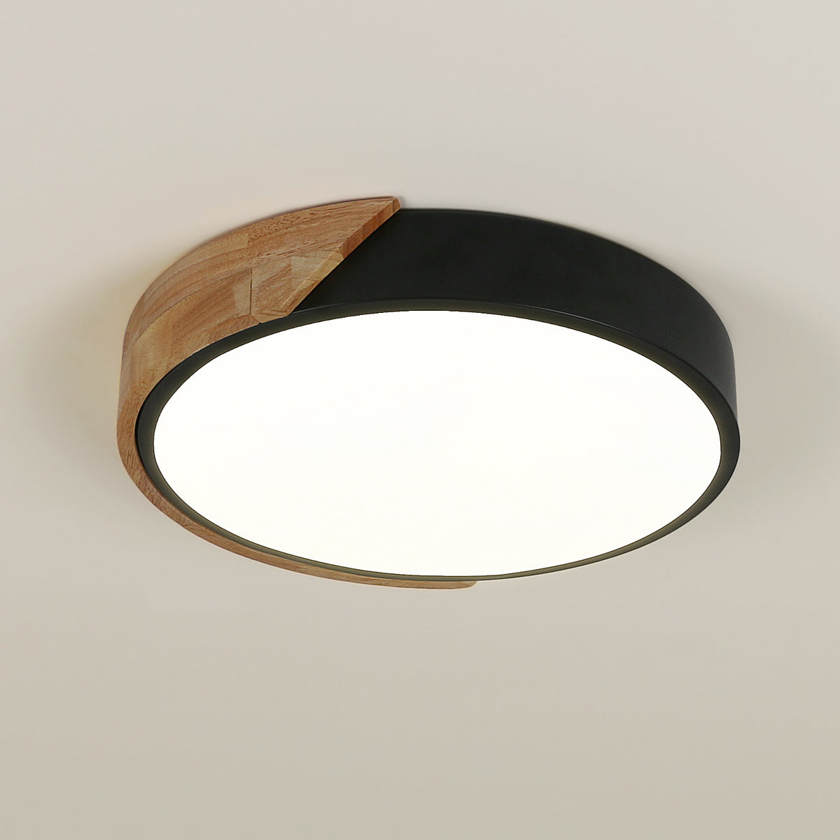 Plafonnier LED Bois Rond 30W