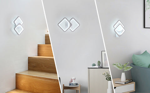 Applique a LED da 24 W dal design moderno, luce bianca fredda 6000 K, lampada da parete per interni per soggiorno, camera da letto, scale, corridoio, bagno 