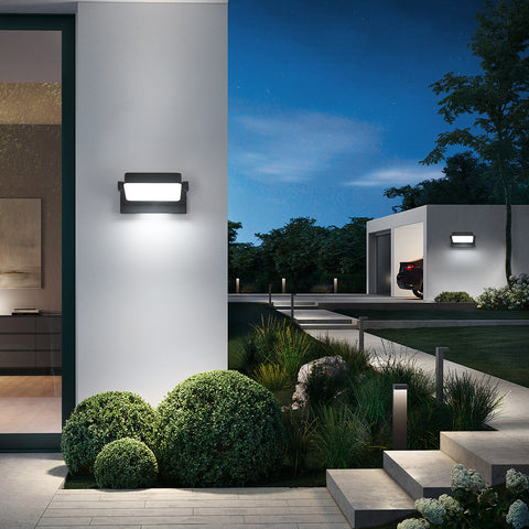 Applique da parete a LED per esterni IP65 - 20W, 2250LM, 6500K, rotazione a 360°, alluminio resistente