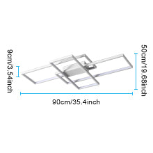 Plafoniera LED da 54 W, design moderno, bianco freddo 6000 K, lampada da soffitto rettangolare per soggiorno, camera da letto, sala da pranzo, ufficio, bianco
