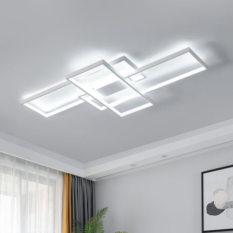 Plafoniera LED da 54 W, design moderno, bianco freddo 6000 K, lampada da soffitto rettangolare per soggiorno, camera da letto, sala da pranzo, ufficio, bianco