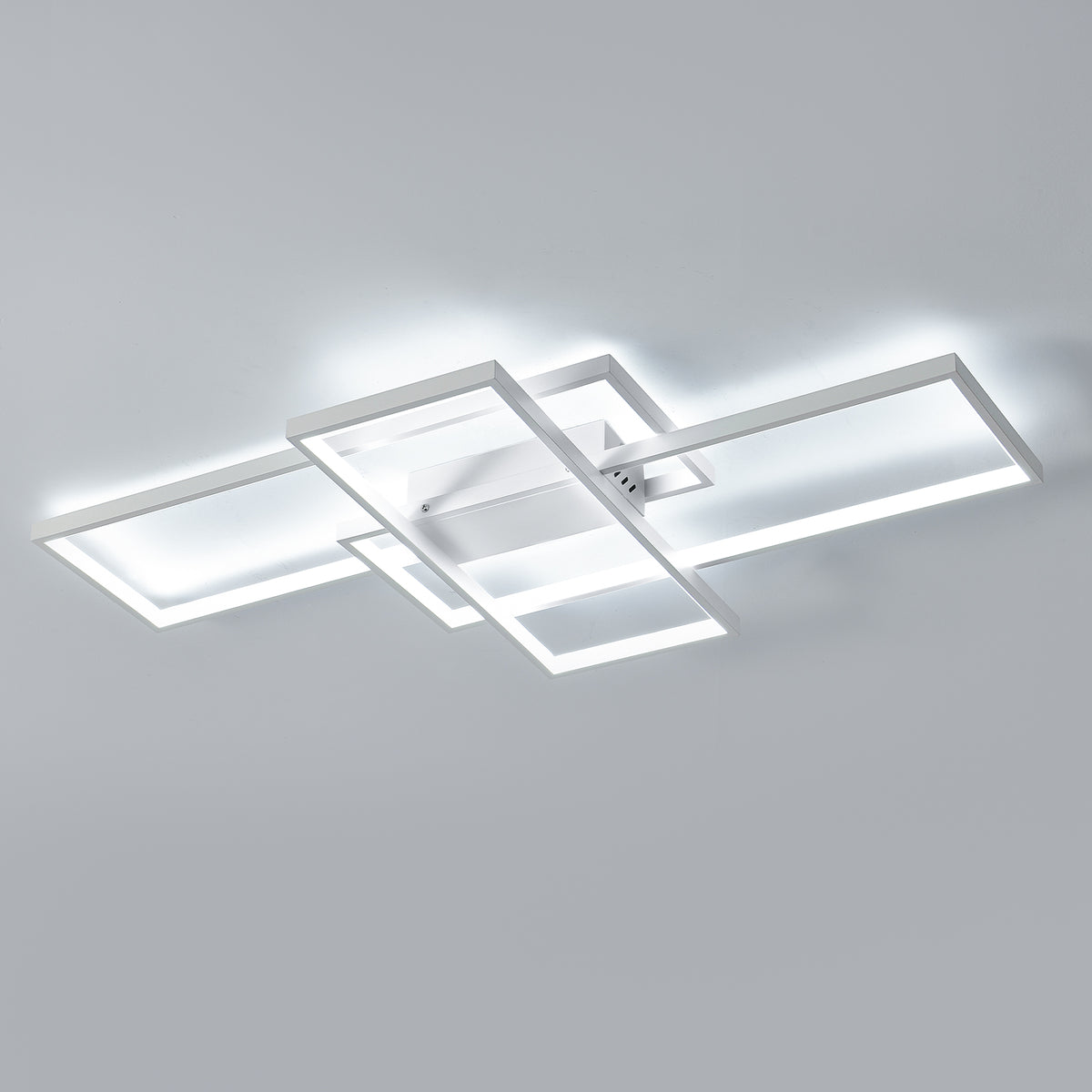 Plafoniera a LED 64W Design moderno Bianco freddo 6000K Lampada da soffitto rettangolare per soggiorno Camera da letto Sala da pranzo Ufficio Bianco