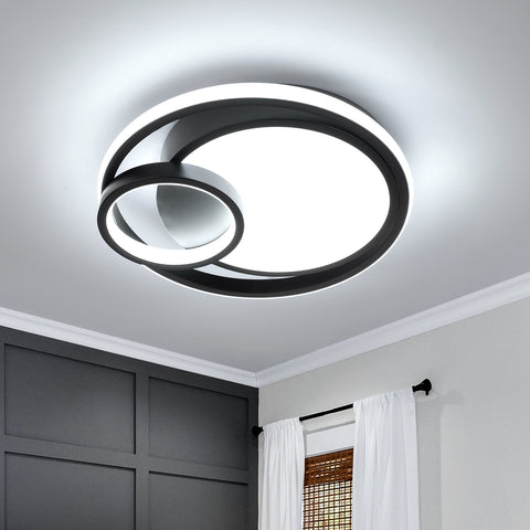 Moderna plafoniera a LED da 36 W, risparmio energetico dell'80%, senza sfarfallio, design elegante con paralume in acrilico traslucido, ideale per soggiorno e bagno.