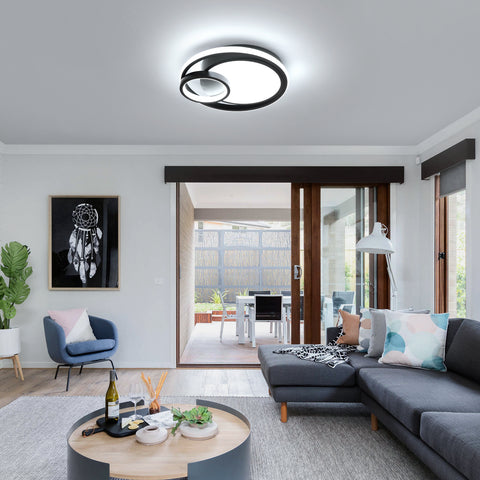 Moderna plafoniera a LED da 36 W, risparmio energetico dell'80%, senza sfarfallio, design elegante con paralume in acrilico traslucido, ideale per soggiorno e bagno.