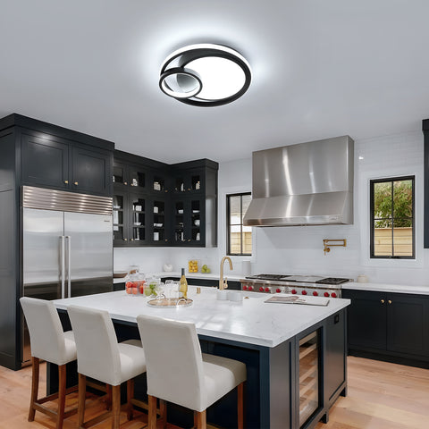 Moderna plafoniera a LED da 36 W, risparmio energetico dell'80%, senza sfarfallio, design elegante con paralume in acrilico traslucido, ideale per soggiorno e bagno.