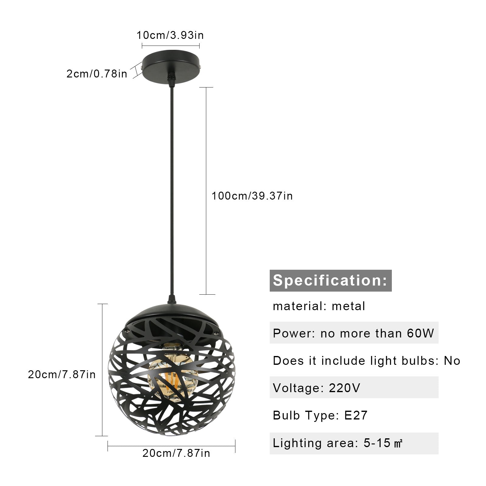 Tableau des tailles de chandeliers