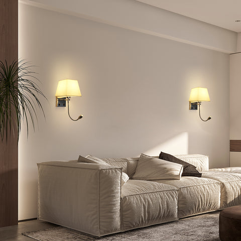 Lampada da comodino, lampada da parete a LED Lampada da lettura Camera da letto Supporto per braccio oscillante E27 Lampada da parete notturna (non include le lampadine)