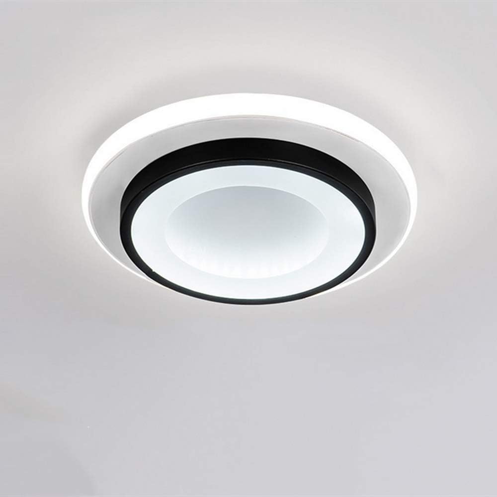 Plafoniera a LED da 24W Lampada da soffitto rotonda dal design moderno Bianco freddo 6000K per Soggiorno Camera da letto Sala da pranzo Ufficio Nero