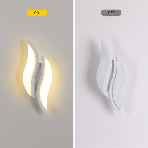 Applique da parete a LED per interni, moderna lampada da parete 20W 2300LM, lampada da parete in acrilico per soggiorno, camera da letto, scale, luce bianca calda 3000K, colore bianco