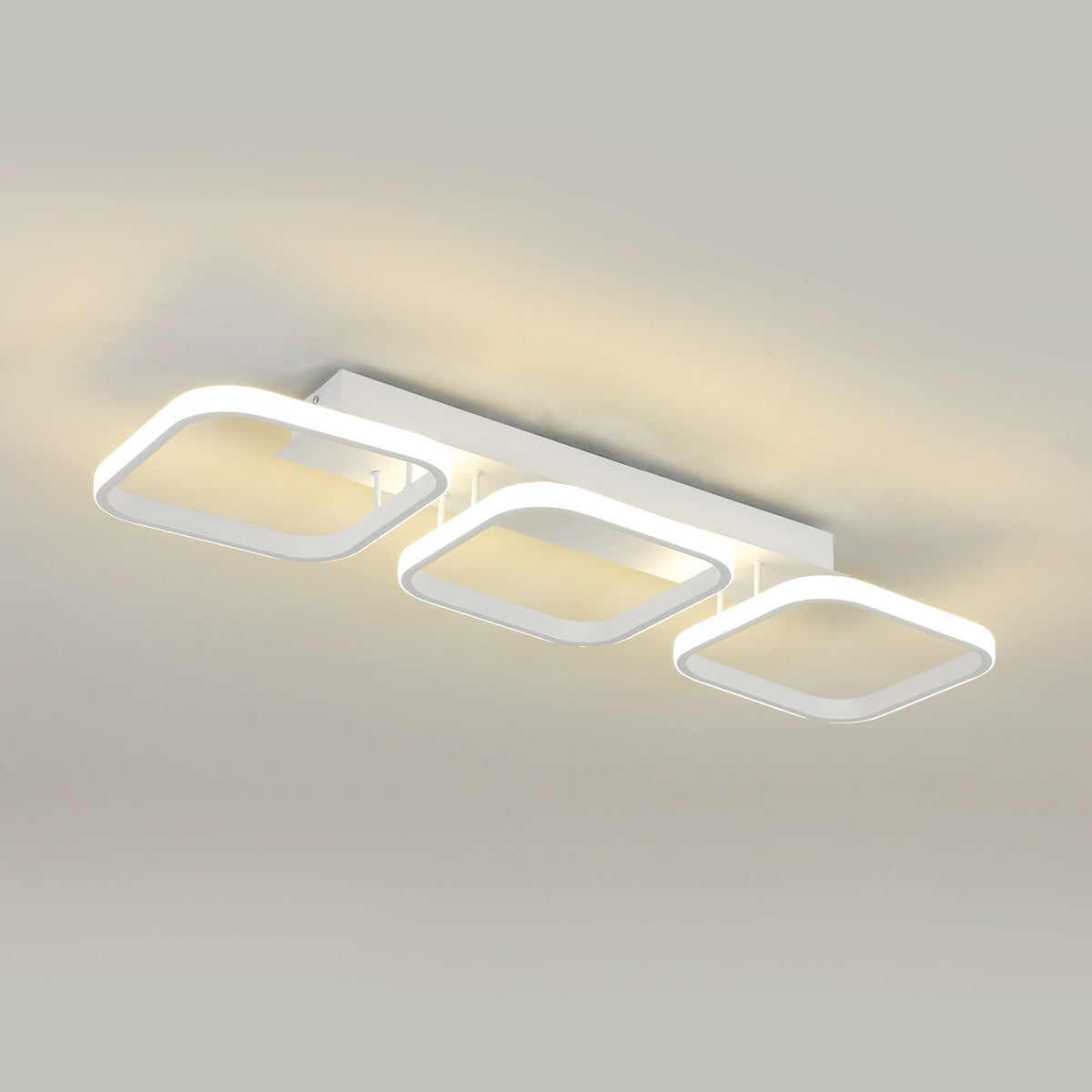 40W LED-plafondlamp, eenvoudige geometrische plafondlamp, creatieve vierkante metalen plafondlamp, geschikt voor woonkamer, slaapkamer, eetkamer, 4000K neutraal licht (wit)