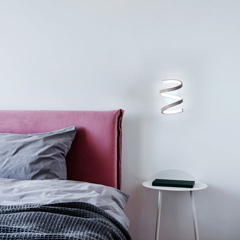 Applique a LED a spirale, moderna lampada da parete da 18 W, bianco freddo 6500 K, per camera da letto, ufficio, corridoio