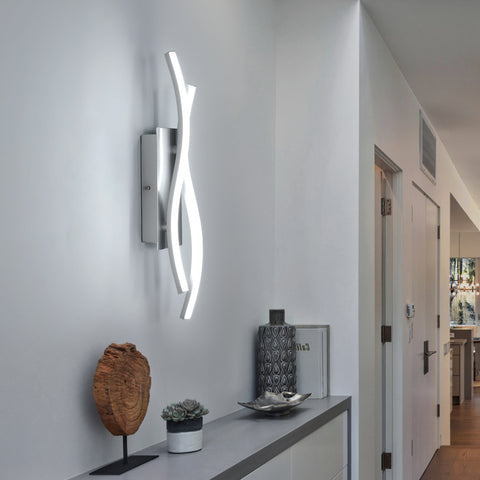 Applique in alluminio dalla forma speciale, luce bianca 6500K, 220V, argento