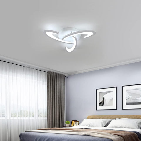 Plafoniera a LED, plafoniera 36W 3240lm, lampada da soffitto design trifoglio per camera da letto, soggiorno, sala da pranzo, acrilico bianco, luce bianca fredda 6500K 