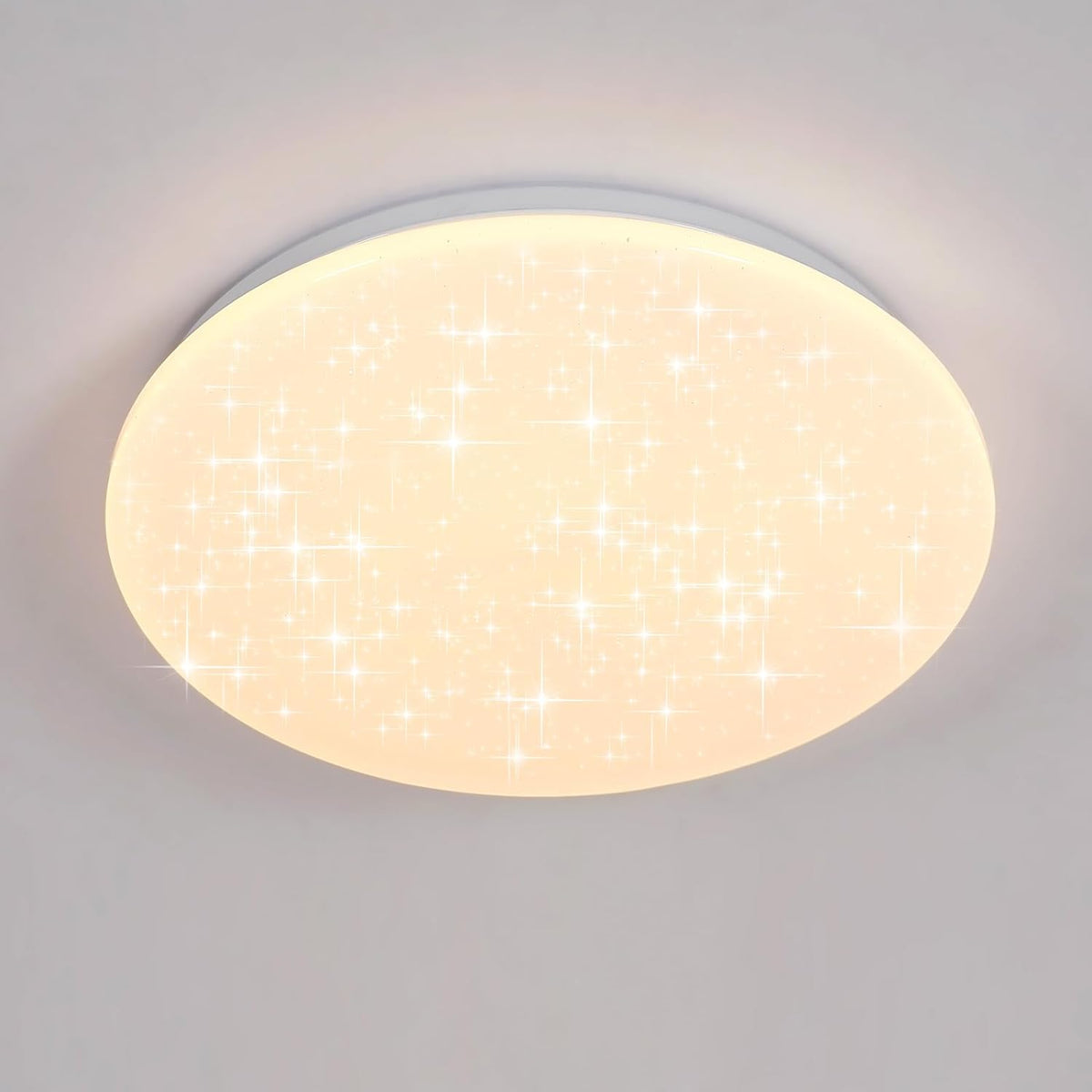 Plafoniera, Plafoniera Rotonda 24W Effetto Stella, Lampadario LED Plafoniera Moderna per Cucina Cameretta Bambini Corridoio Camera da Letto Bagno, Luce Calda 3000K