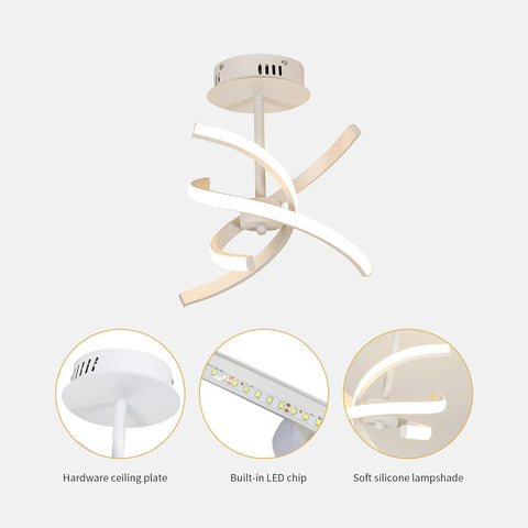 Plafoniera a LED, moderna lampada da soffitto in acrilico creativo da 28 W, luce bianca calda 3000 K, per soggiorno, camera da letto, cucina, sala da pranzo, corridoio.
