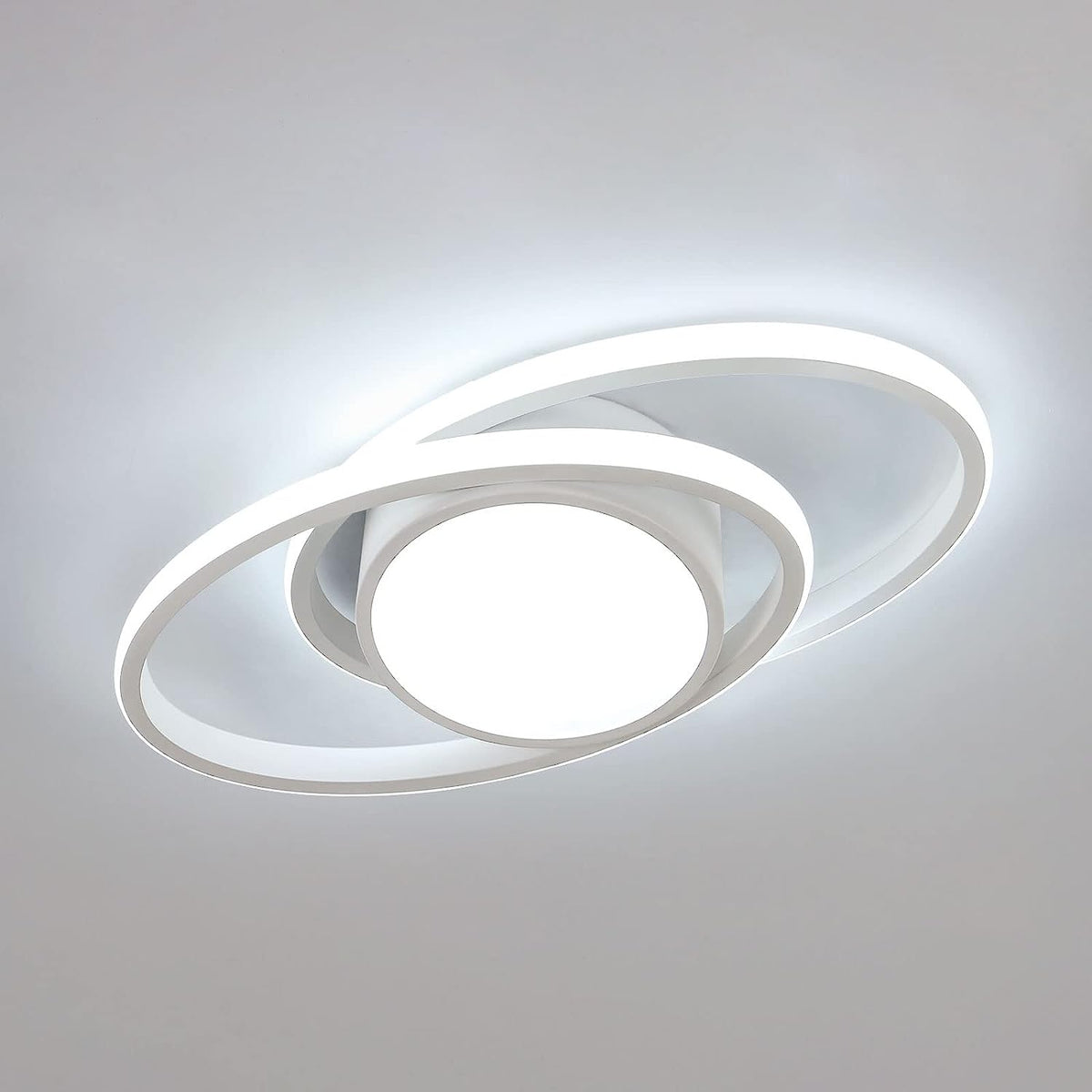 Plafoniera a LED, Plafoniera per camera da letto, 42W 4000lm, Lampada da soffitto moderna rotonda per camera da letto Soggiorno Cucina, Diametro 40 cm (ellittica, bianca) Luce bianca fredda 6500K