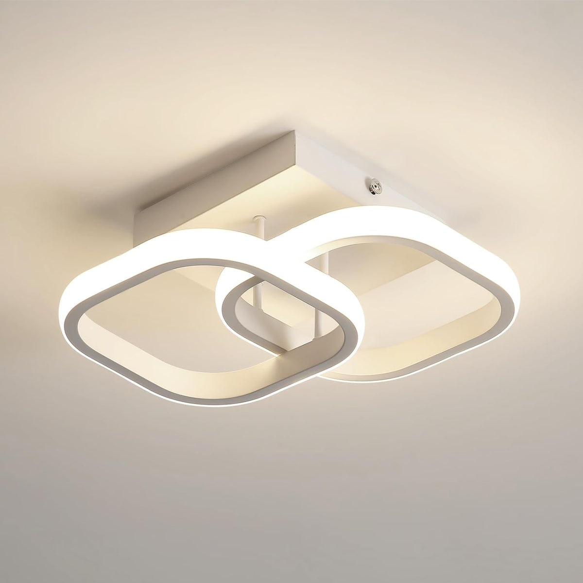 Plafoniera moderna a LED, lampada da soffitto in acrilico 4500K luce naturale, lampada quadrata plafoniera bianca per camera da letto soggiorno cucina corridoio 