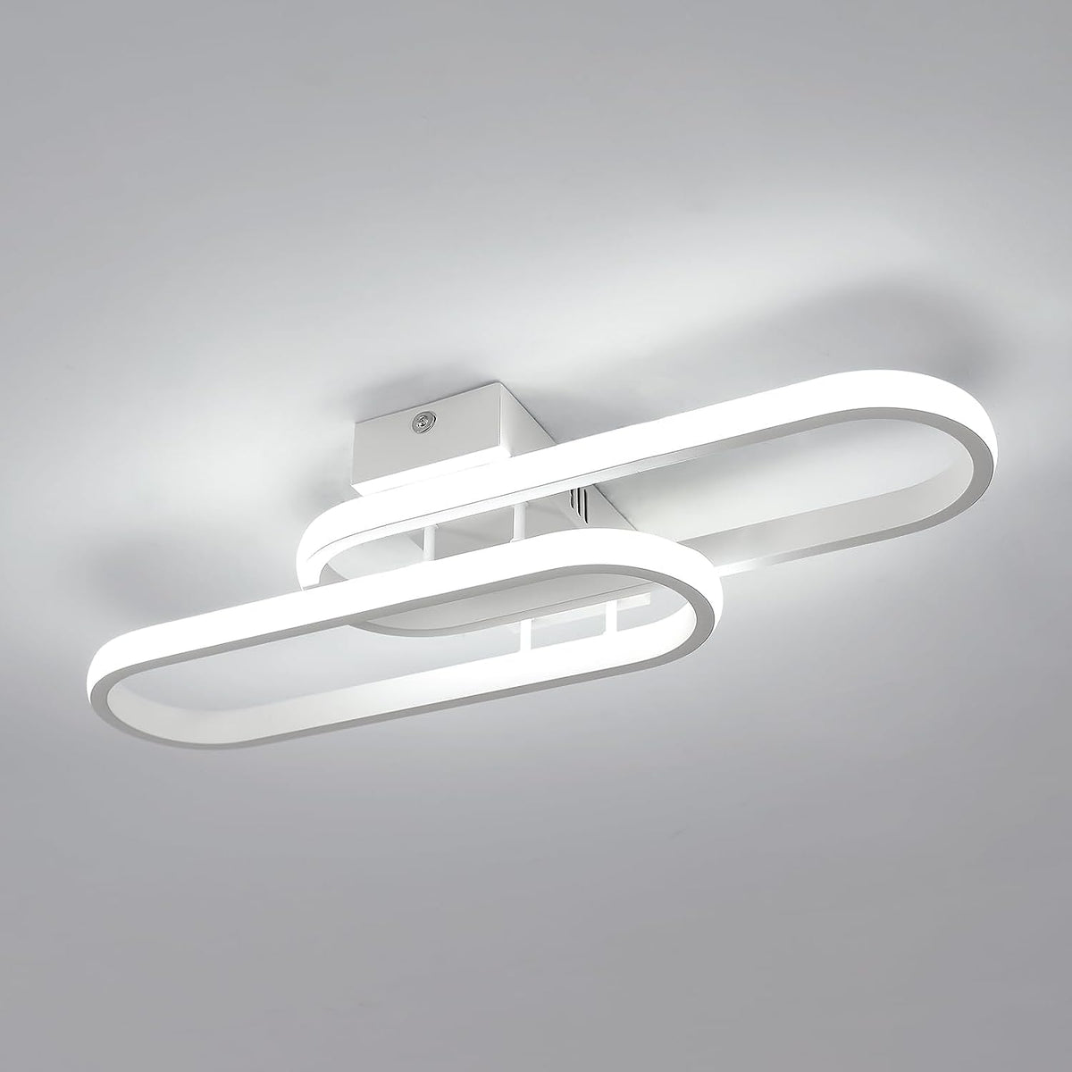 Plafoniera LED 32W 3600LM, Plafoniera Moderna, Lampada da Soffitto in Acrilico per Soggiorno Camera da Letto Cucina Bagno Corridoio Balcone 50cm (Bianco) Luce Bianca Fredda 6500K 