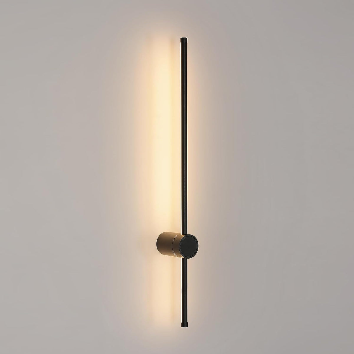 Moderne LED-wandlamp Lijnvorm Wandlamp 360° Draaibaar Warm Wit 3000K Voor Woonkamer, Slaapkamer, Hal, Entree Zwart 80cm