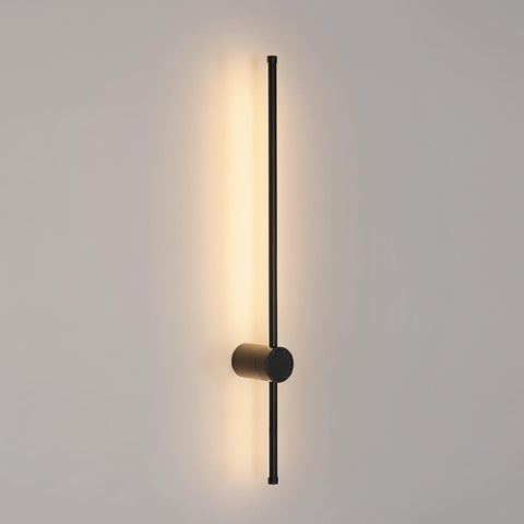 Lampada da parete moderna a LED a forma di linea Girevole a 360 ° Bianco caldo 3000K per soggiorno, camera da letto, corridoio, ingresso Nero 80 cm