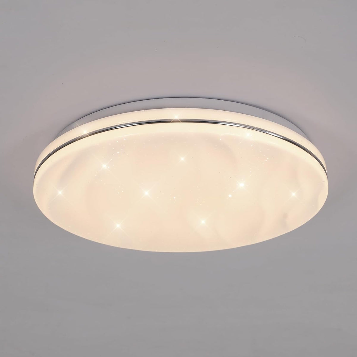 Lámpara de techo LED estrellada, lámpara de techo de 24 W para dormitorio infantil, blanco neutro 4000 K, lámpara de techo LED moderna redonda para cocina, pasillo, dormitorio, baño