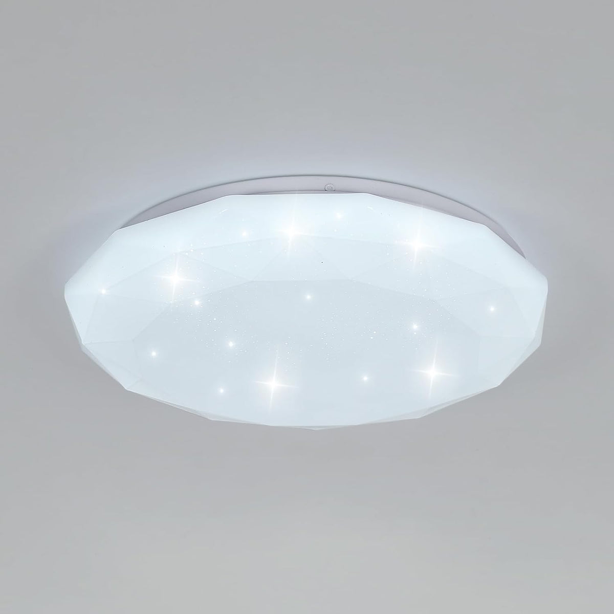 Plafondlamp, 24W LED-sterplafondlamp, koel wit 6500K, LED-kroonluchter moderne diamanten plafondlamp voor kinderslaapkamer keuken hal slaapkamer badkamer