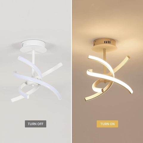 Plafoniera a LED, moderna lampada da soffitto in acrilico creativo da 28 W, luce bianca calda 3000 K, per soggiorno, camera da letto, cucina, sala da pranzo, corridoio.