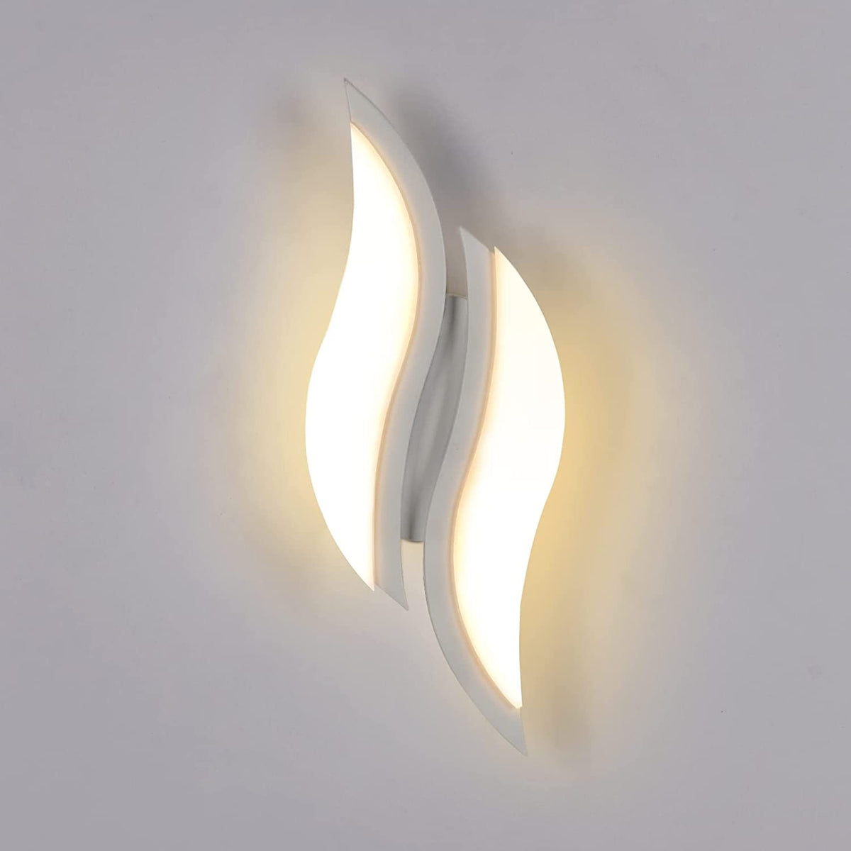 Lampada da parete a LED per interni, lampada da parete moderna 12W 2300LM, lampada da parete con illuminazione in acrilico per soggiorno camera da letto scala 3000K luce bianca calda colore bianco