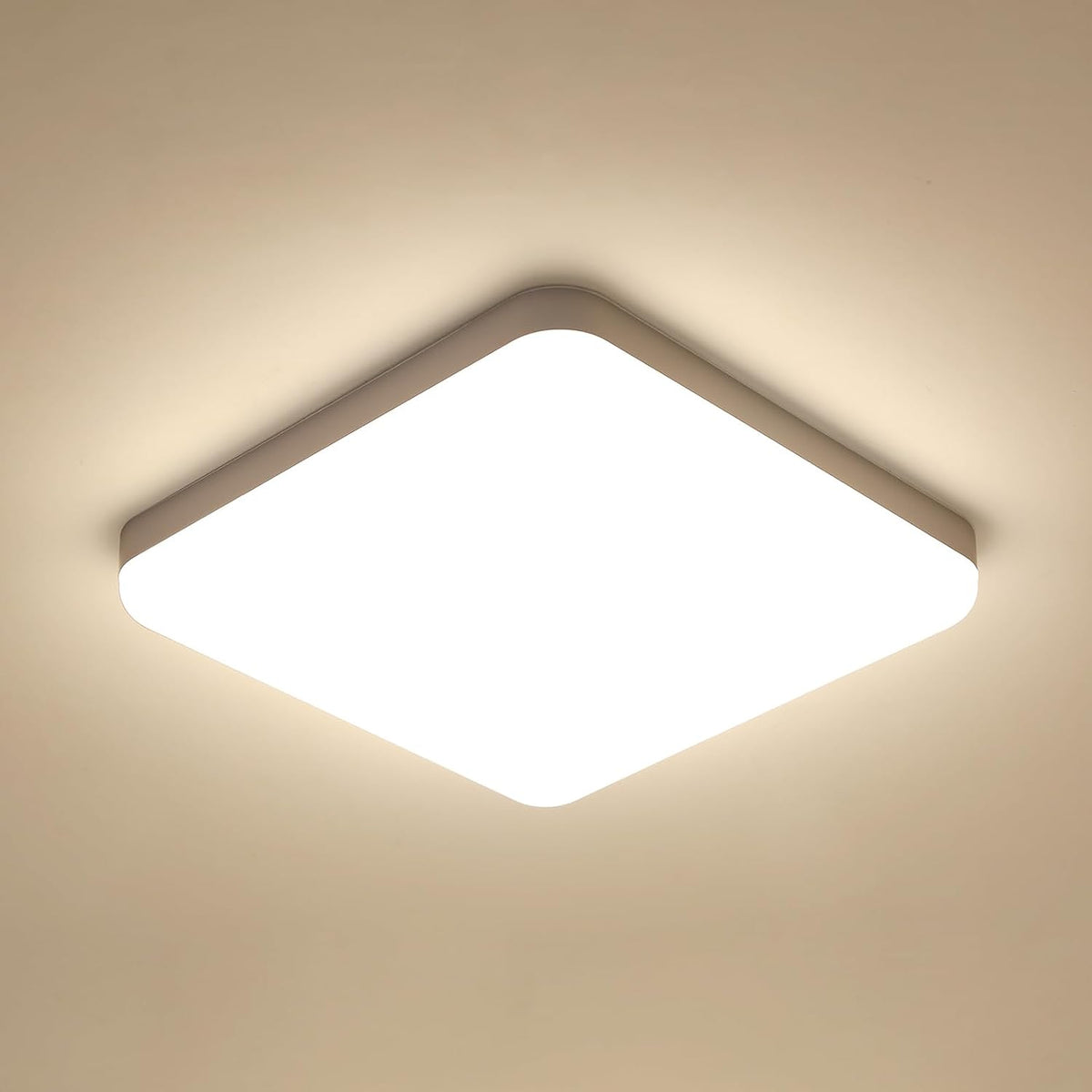 Lámpara de techo LED de 32 W, 3600 lm, luz natural 4500 K, IP54, resistente al agua, lámpara de techo para baño, cocina, pasillo, balcón, 25 cm