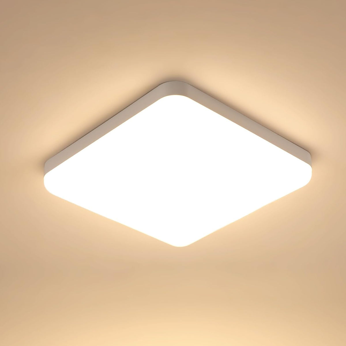 Plafoniera LED 32W, Plafoniera Moderna 3600LM, Luce Calda 3000K IP54 Impermeabile, Plafoniera LED Luminosa per Bagno Cucina Corridoio Balcone 25CM 