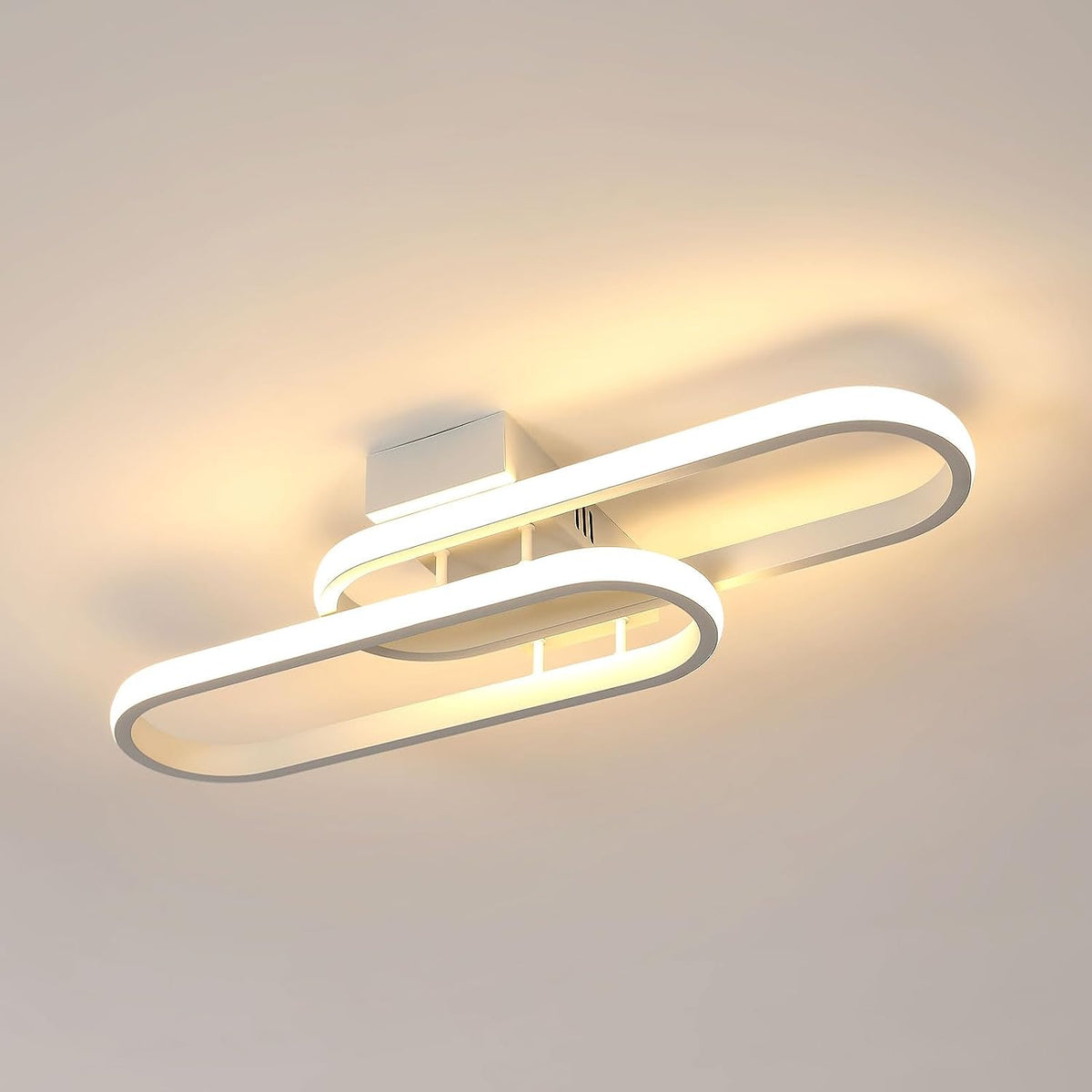 Plafoniera LED 32W 3600LM, Plafoniera Moderna, Lampada da Soffitto in Acrilico per Soggiorno Camera da Letto Cucina Bagno Corridoio Balcone 50 cm (Bianco) Luce Bianca Calda 3000K 