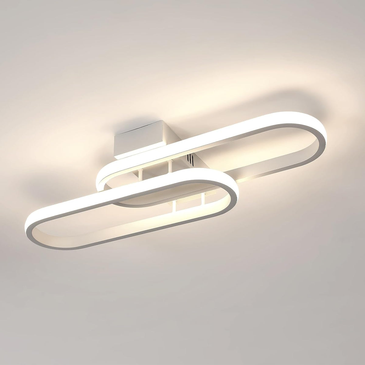 Plafoniera LED 32W 3600LM, Plafoniera Moderna, Lampada da Soffitto in Acrilico per Soggiorno Camera da Letto Cucina Bagno Corridoio Balcone 50cm (Bianco) Luce Neutra 4500K 