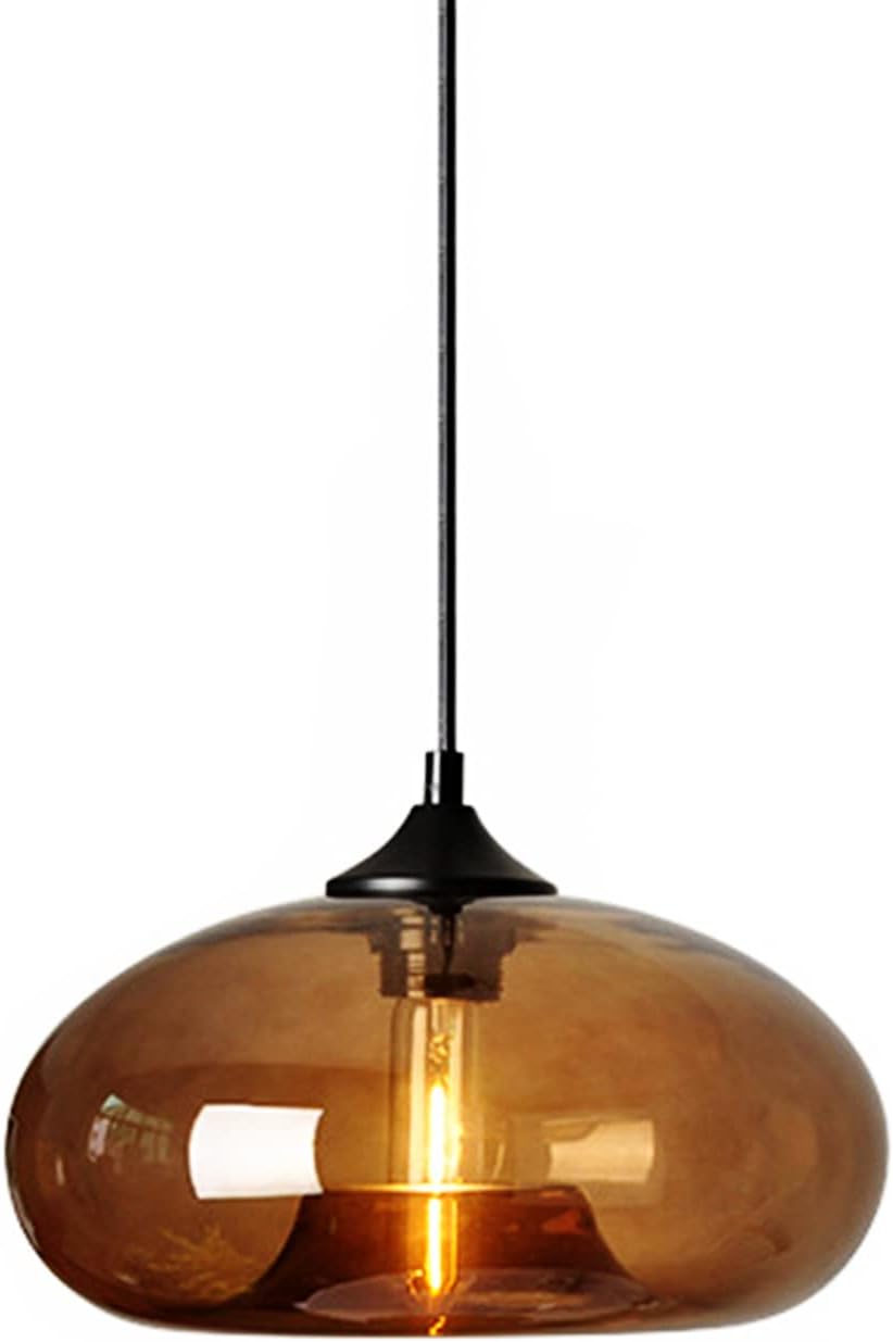 Moderne glazen hangende kleurrijke hanglamp voor woonkamer, bar, keuken, restaurant, café, eetkamer, Scandinavische huisverlichtingsarmaturen (donkerbruine kleur)