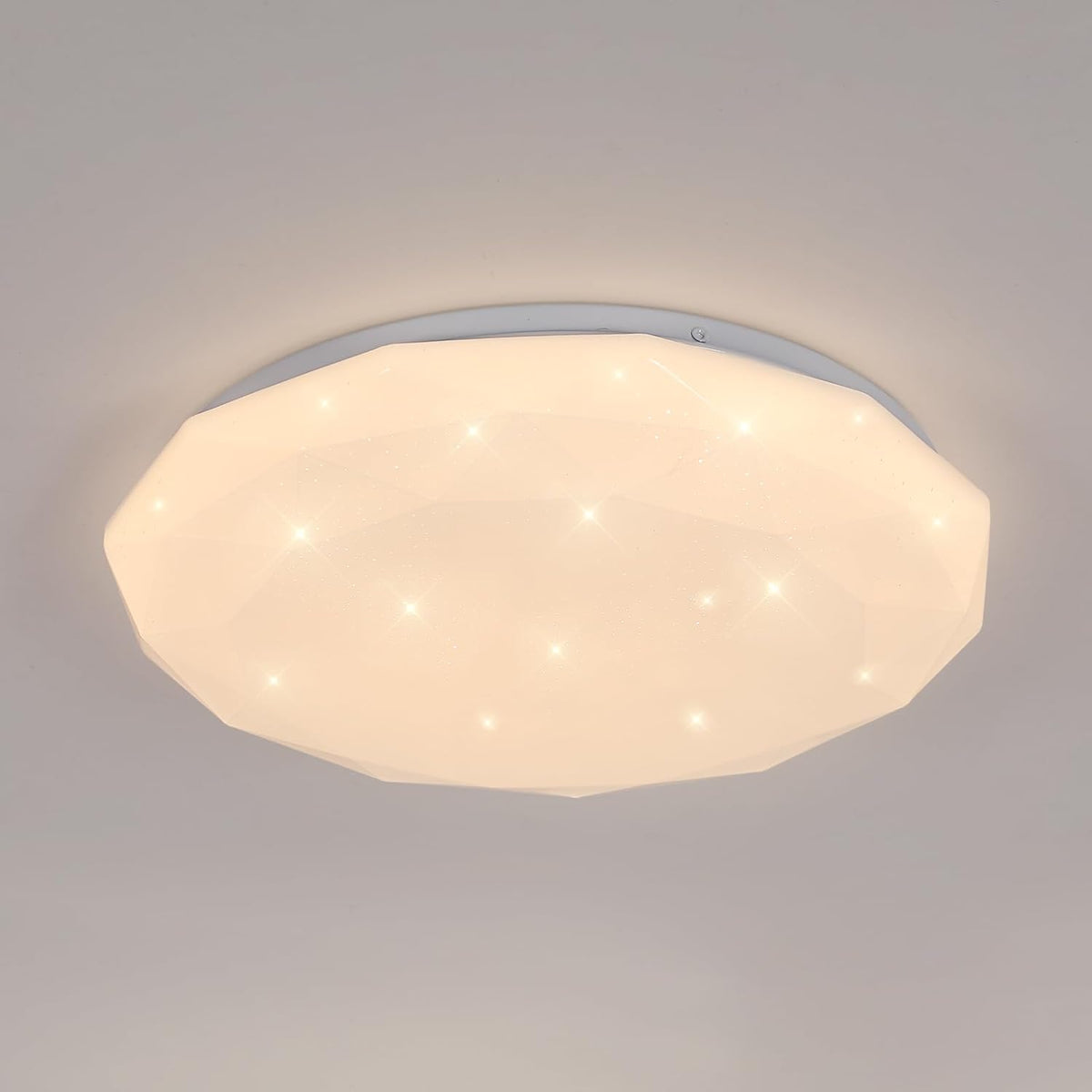 Lampada da soffitto, plafoniera a stella a LED da 24 W, luce calda 3000K, lampadario a LED moderno plafoniera a forma di diamante per cameretta, cucina, corridoio, camera da letto, bagno