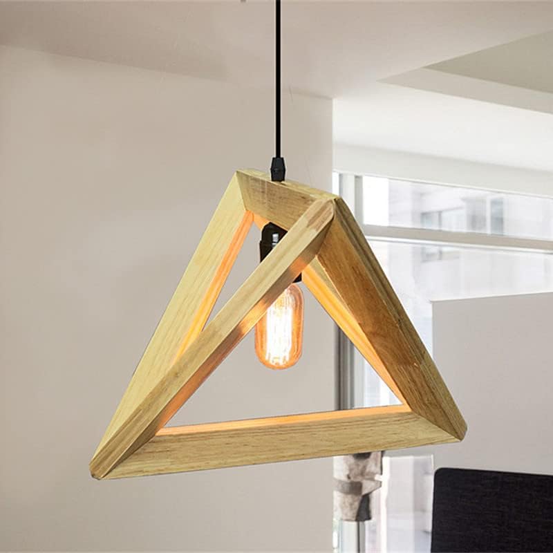 E27 Lampade a sospensione creative Plafoniera in legno industriale Illuminazione moderna Illuminazione contemporanea Pendenti Plafoniere Apparecchio di illuminazione (forma triangolare) Lampadina non inclusa