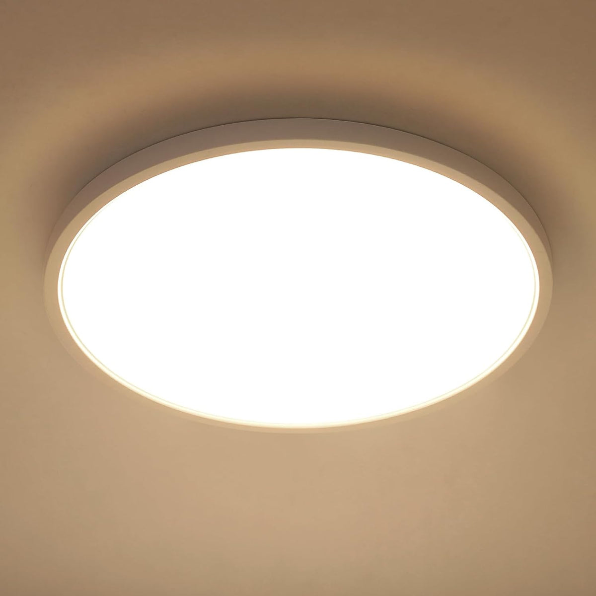 LED-badkamerplafondlamp, 24 W 2700 LM Modernity Round LED-plafondlamp, plafondmontage voor slaapkamer, badkamer, keuken, IP54 waterdicht, natuurlijk licht 5000 K, diameter 30 cm, 2,5 cm Ultra