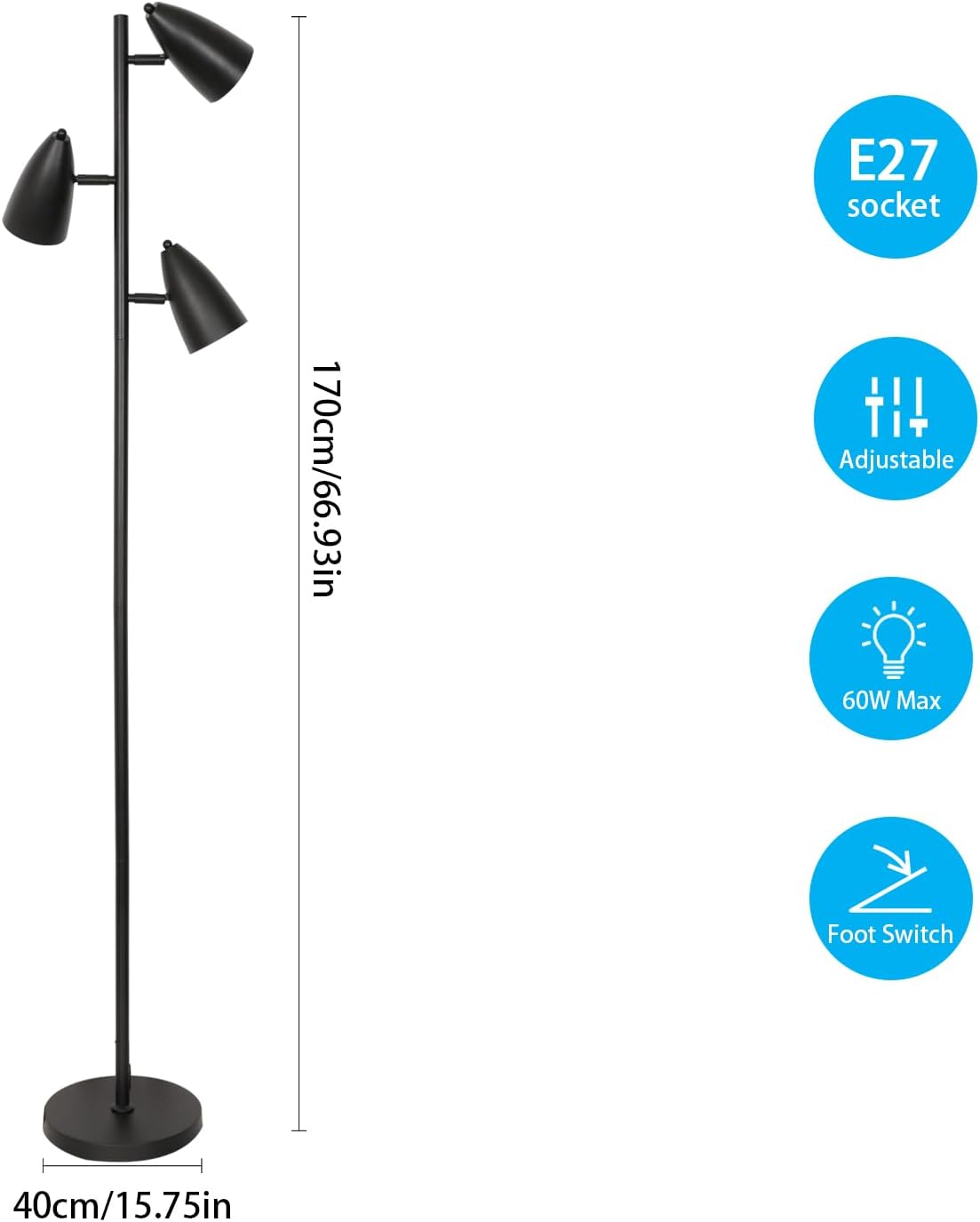 Tableau des tailles de lampadaires