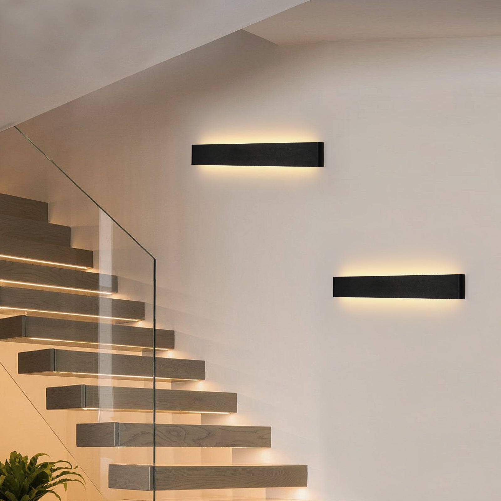 Applique murale LED en aluminium design moderne,Noir