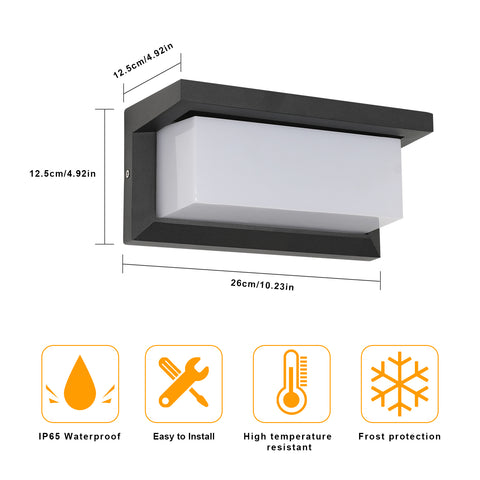 Applique LED da esterno IP65, impermeabile e resistente alle intemperie, luce neutra 4000K da 18 W, facile da installare, design moderno