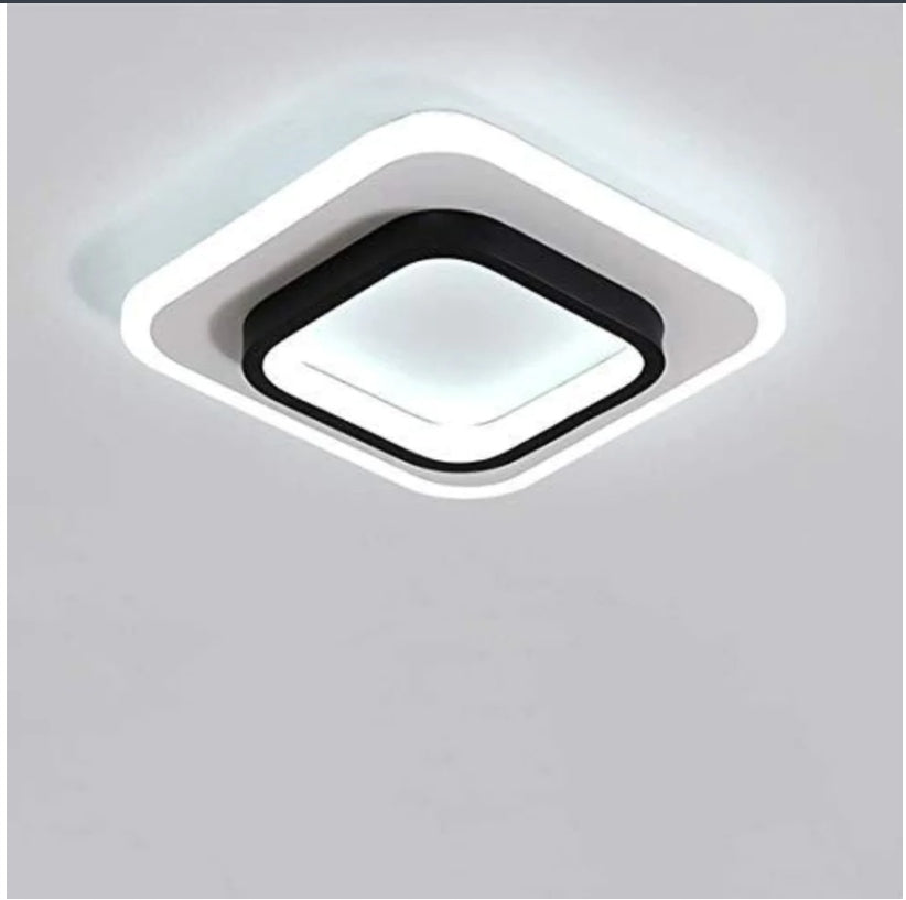 Luz de Techo LED, Cuadrada Negra + Blanca, Luz Blanca Fría 40W 6500K, 40*40*5CM, para Pasillo de Pasillo