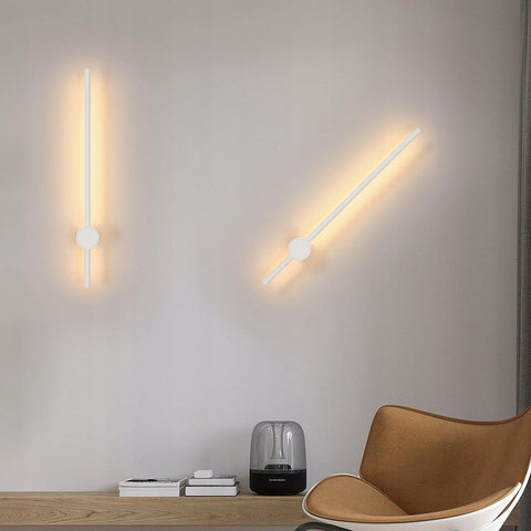 Barra luminosa da parete a LED in alluminio, forma bianca, 60 cm, bianco caldo 12 W, per soggiorno, camera da letto